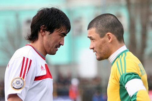 Нурбол Жумаскалиев, капитан «Тобола» (справа)